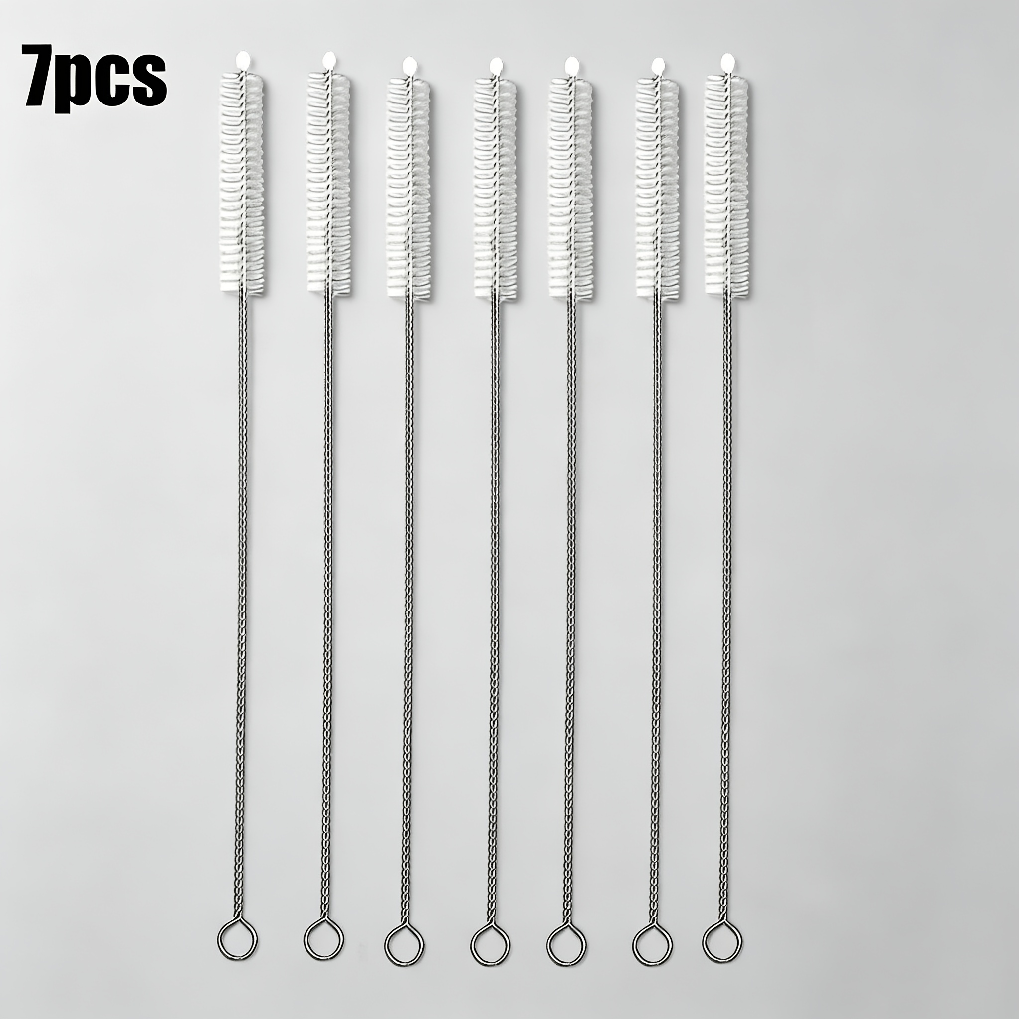 Image of 7pcs Stainless Steel Cleaning Brush Set, Reusable Kitchen Brushes For Home Use, Suitable For Glassware And , Non-electric Cleaning Tool