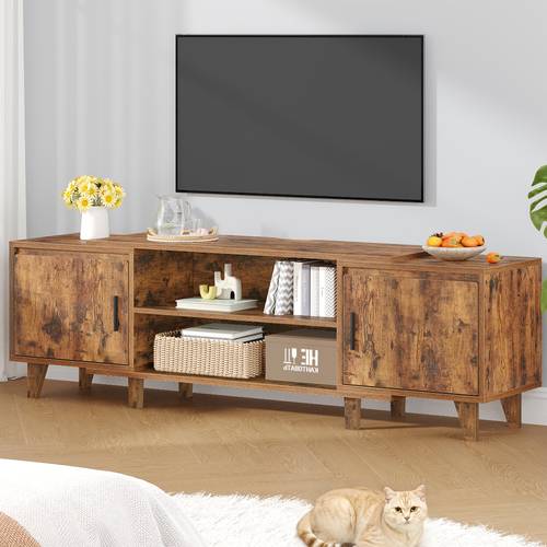 tv cabinet tv cabinet for tvs under inches tv stand with 2 cabinets and 2 x 1 x 51 5cm for living room bedroom dining room brown