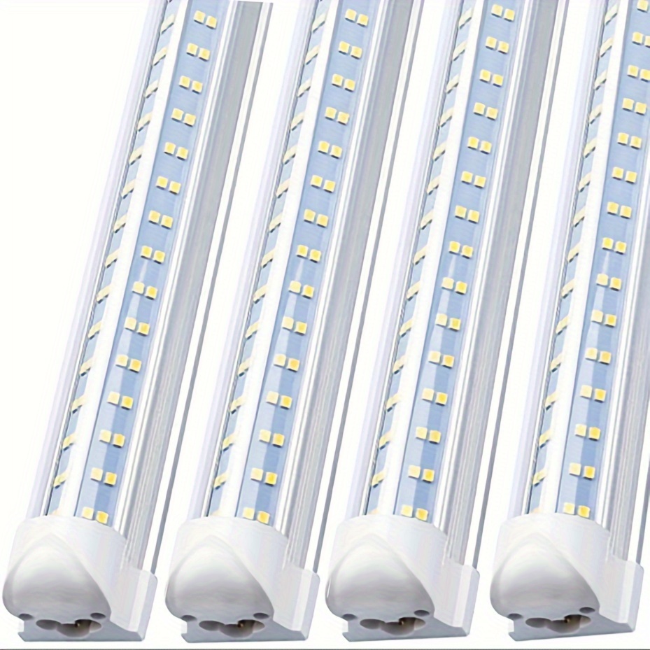 

10-pack 8ft Led Shop Light Fixture V Shape 100w 18500lm 6000k ( Cold White ) Foot 96'' T8 Integrated Led Tube Linkable Led Bulbs For Garage Warehouse Plug And Play Clear Lens