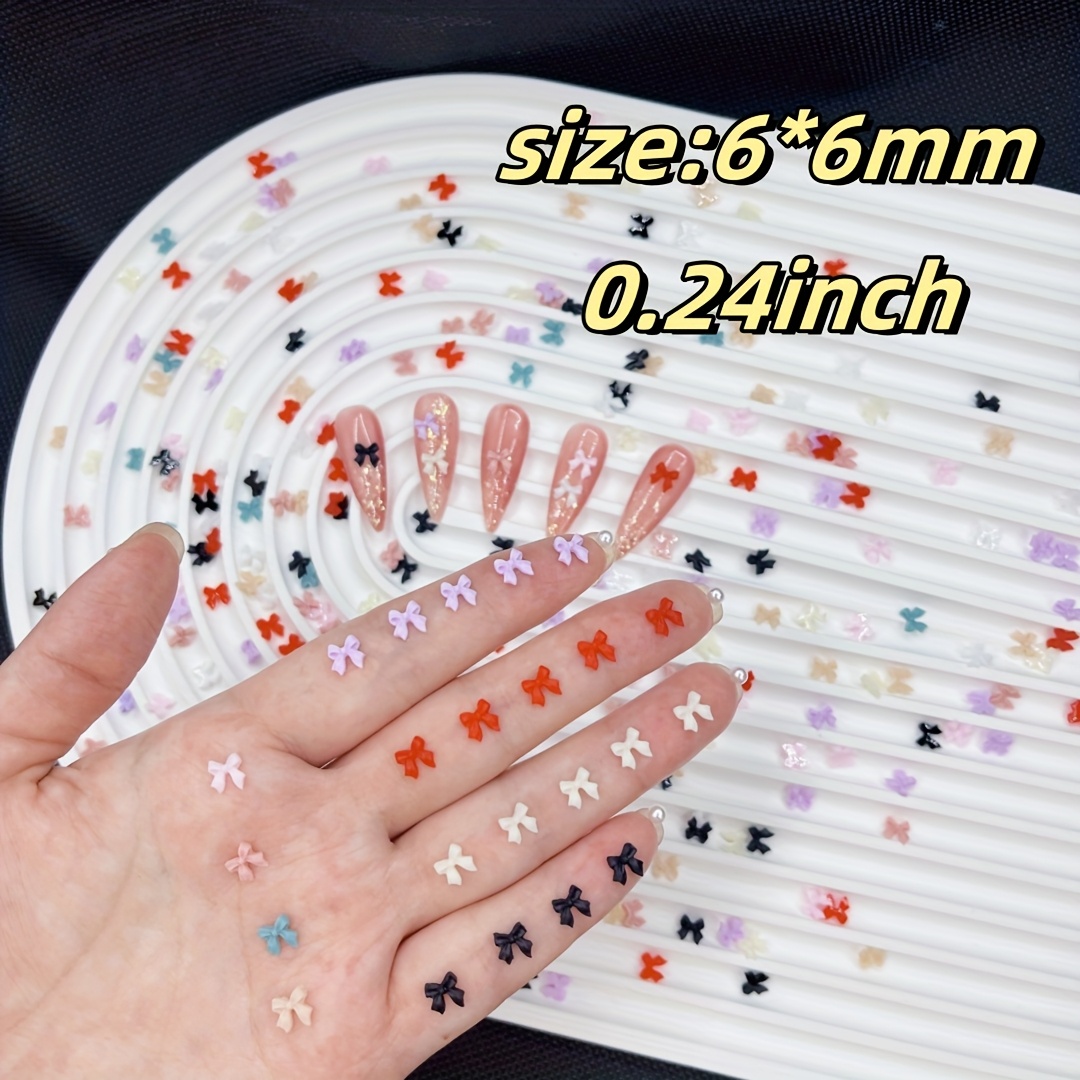

100pcs Mini Resin Bow Ornaments, Options - Suitable For Mobile Phone Cases, Scrapbooks, Jewelry And Nail Decoration
