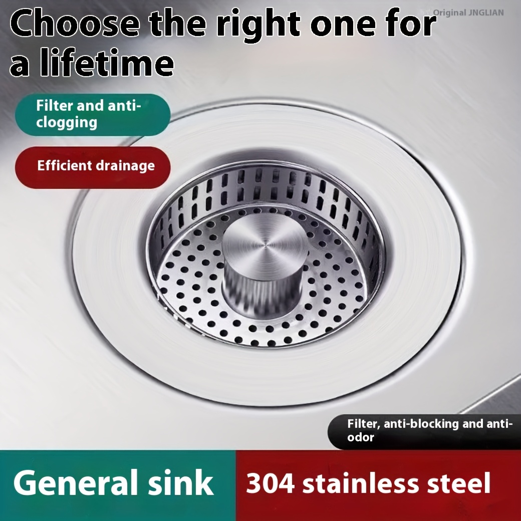 

Press Type Stainless Steel Kitchen Sink Filter - Anti Clogging, Easy To Clean, Leak Proof And Odor Proof, Suitable For Kitchens And Bathrooms, Ideal For Autumn And Holiday Gifts, And