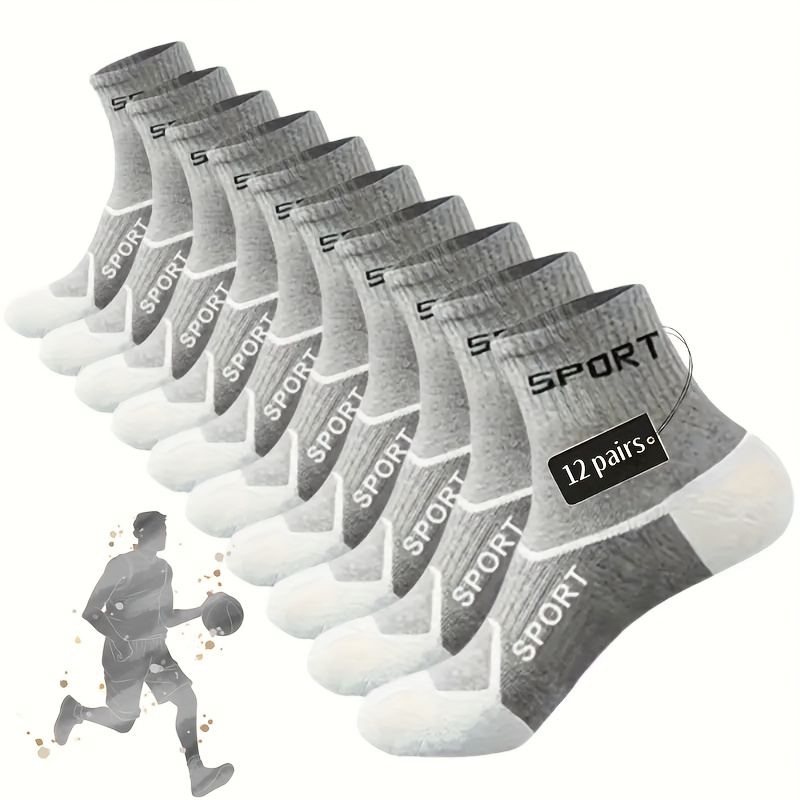 TEMU 12 Pairs Of Athletic Socks, Random Mixed Colors , Men's Socks, Women's Socks, Outdoor Socks, Casual Socks, Suitable For Spring Summer Autumn