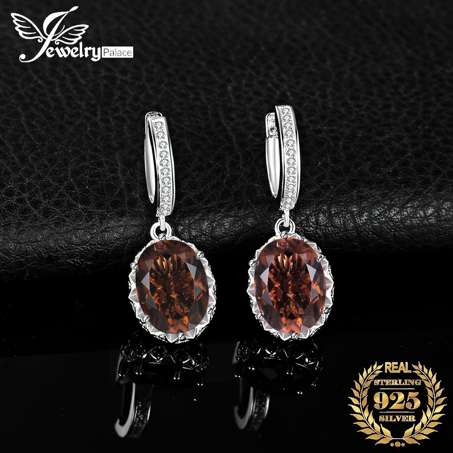 

1pc 925 Sterling And Luxury Oval Cut Huge Natural Quartz Earrings For Women For Girl Daily Decoration For Dating Gift Fine Jewelry