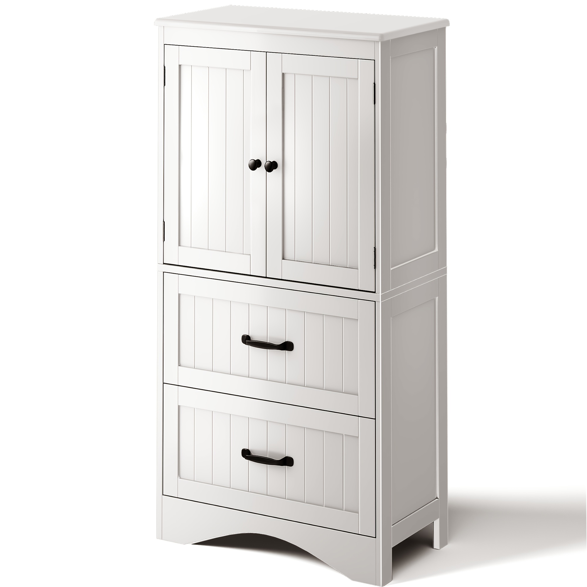 Image of Modern Freestanding Buffet Cabinet With - Adjustable Shelves Suitable For Dining Room, Living Room Storage Cabinet, -standing Sideboard With Doors, Drawers & Shelving, (wood)