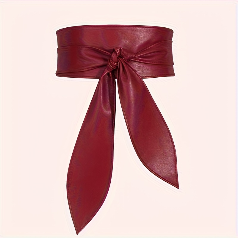 TEMU Ceinture large à nœud pour femmes, corset de mode, ceinture décorative pour femmes, ceinture de couleur unie de haute qualité, jupe à ruban