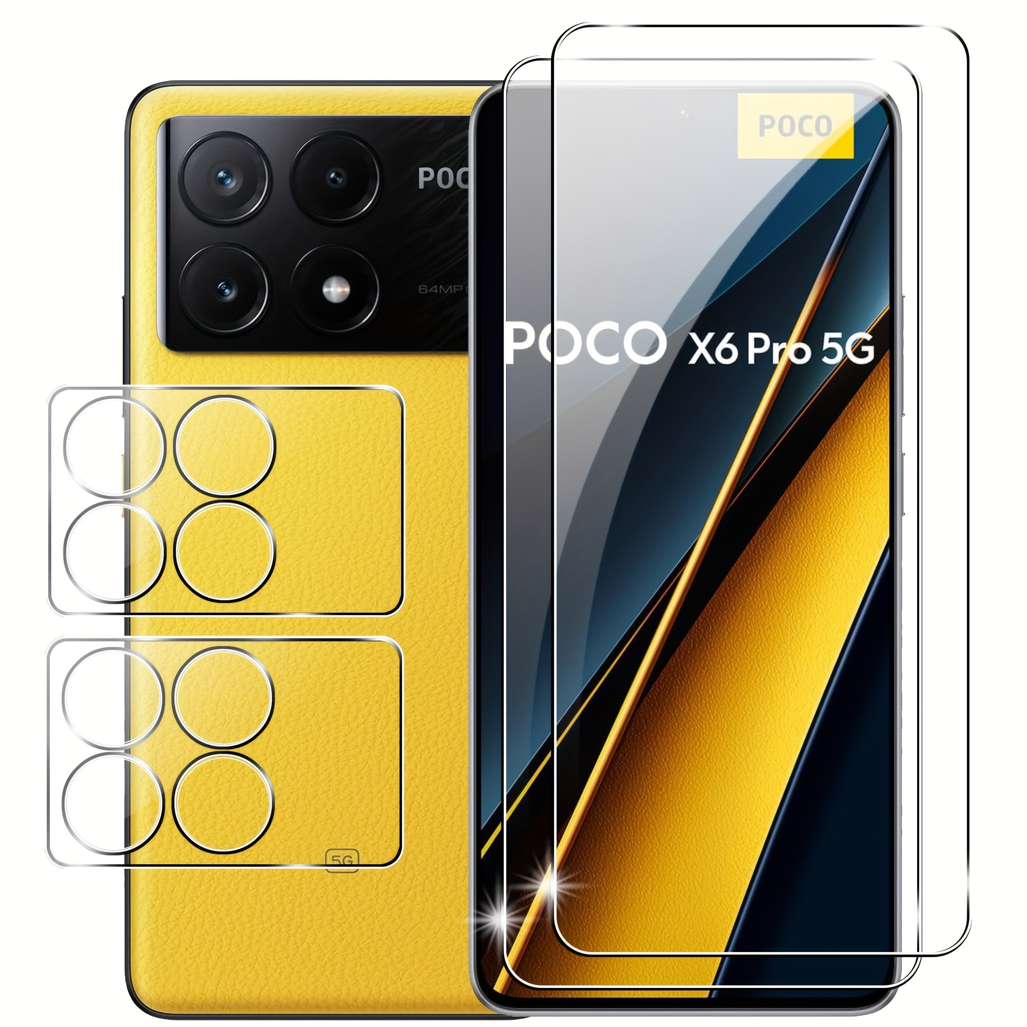 

For Xiaomi Poco X6 Pro 5g Screen Protector With Camera Lens Protector, 9h Hardness Anti-scratch Tempered Glass Flim, Case Friendly, Anti-fingerprint,anti-scratch (2+2 Pack)