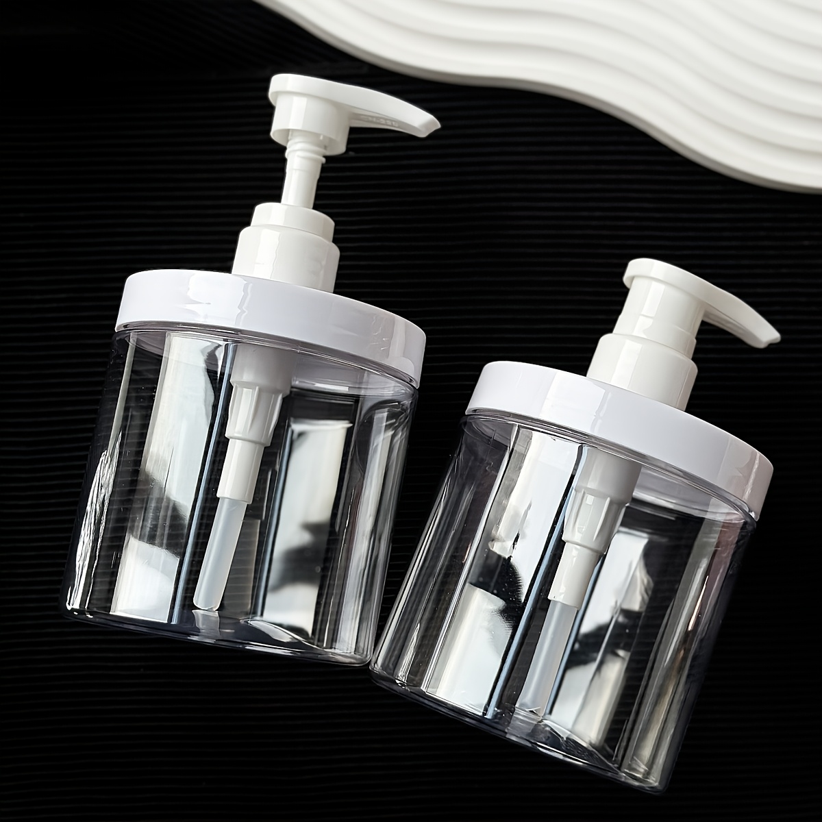 TEMU 500ml Press-type Dispensing Bottle, Transparent Lotion Bottle, Shower Gel, Hand Sanitizer, Shampoo, Large-capacity Dispensing Storage Bottle