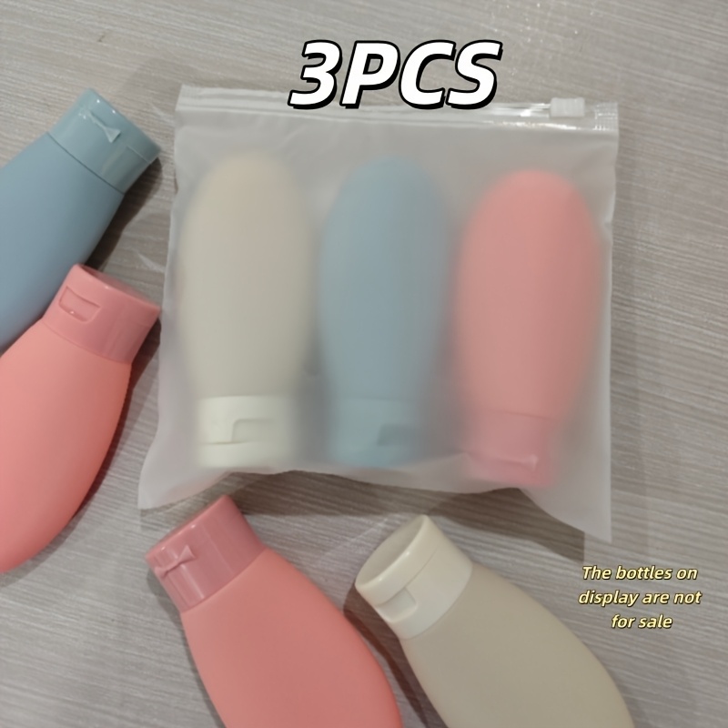 E-shop 3er-Set Morandi Reiseflaschen, Wiederverwendbare Behälter für Kosmetik, inklusive einer leeren Flasche für Shampoo Duschgel, jeweils mit einem