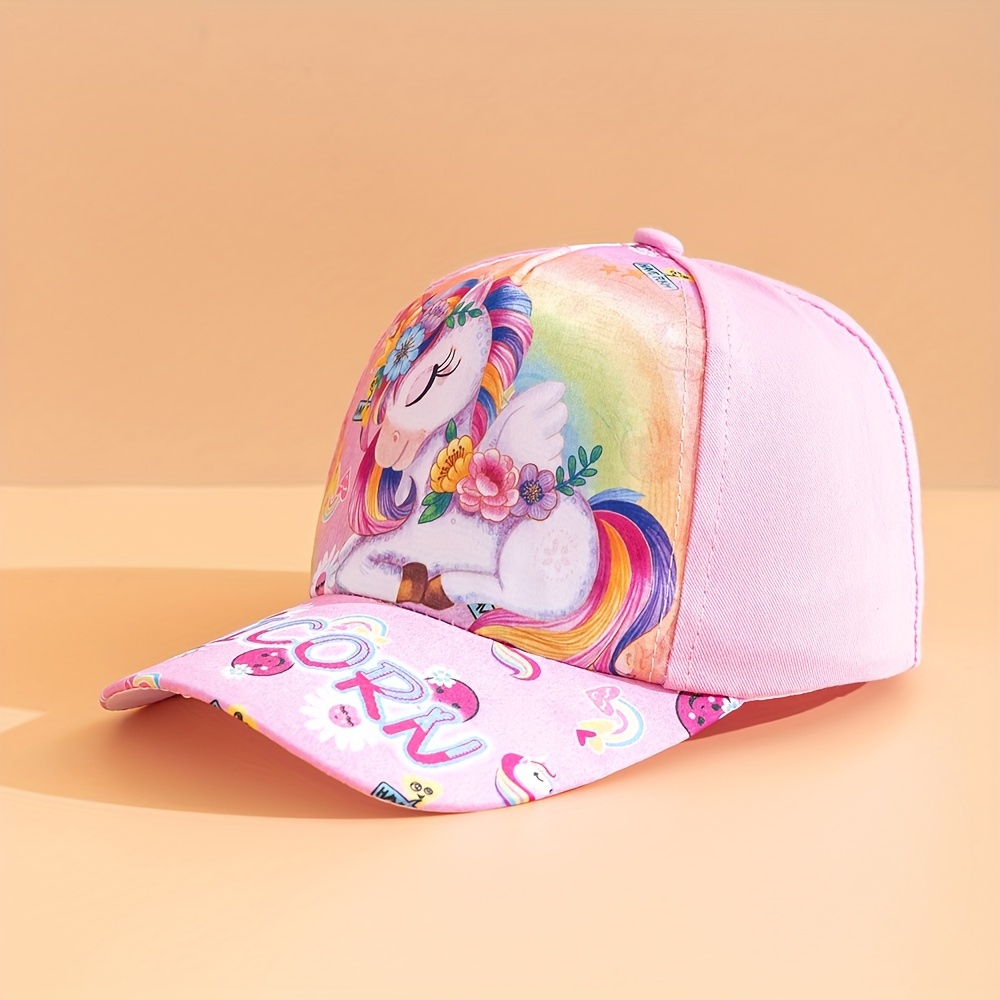 Image of Girls' Unicorn Baseball Cap, Matching, Multiple Options , Suitable For Girls' Daily Outdoor