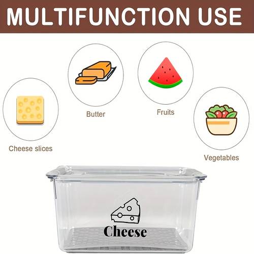 cheese container airtight with draining basket sliced with lid for fridge cheese keeper cream block shredded cheese storage box saver clear