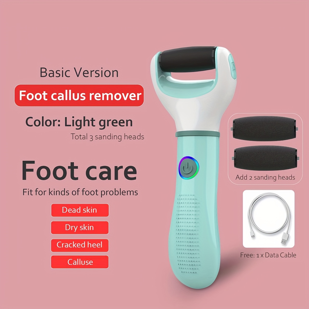 TEMU Foot Remover Portable Electric Foot File, Foot Grinderused For Heel Exfoliation And Foot Care. With A Lightweight Design, It Effectively Foot.