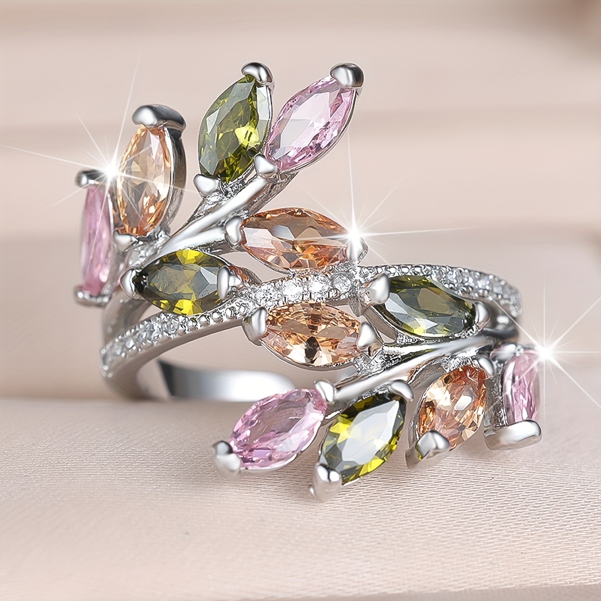 Image of Angol A 's Synthetic Zirconia Ring Suitable As A Birthday Anniversary Gift Jewelry For Her