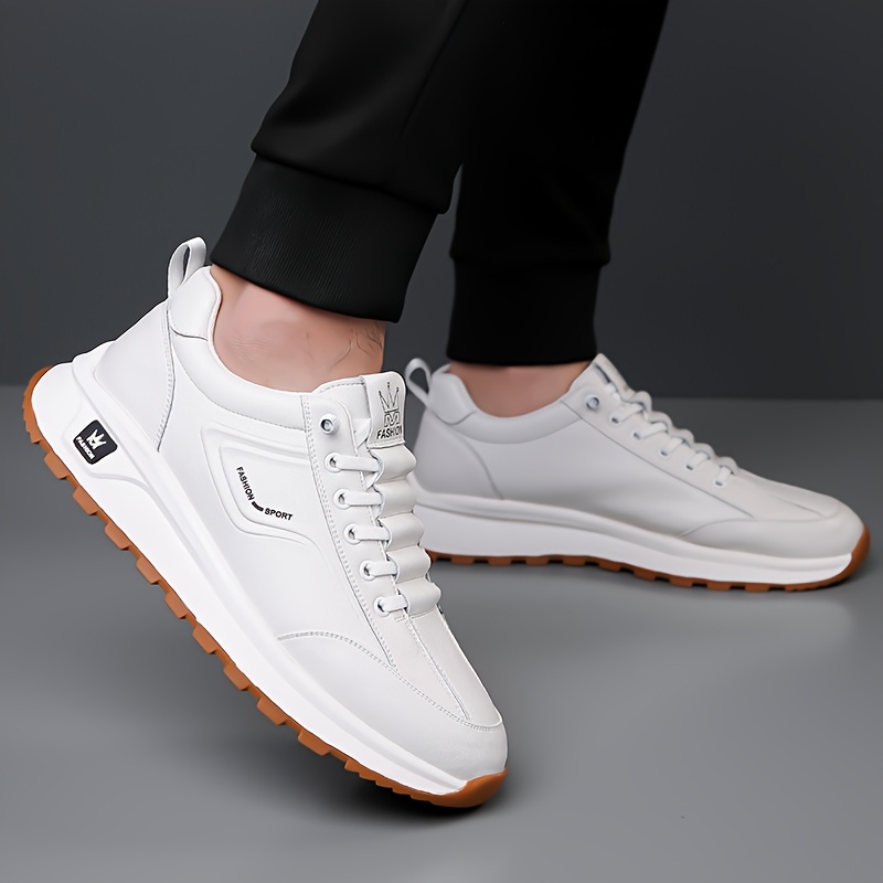 Men's Four-Season New Sneakers, Casual Shoes with Breathable Soft Sole and Anti-Slip Design, Fashionable White Shoes