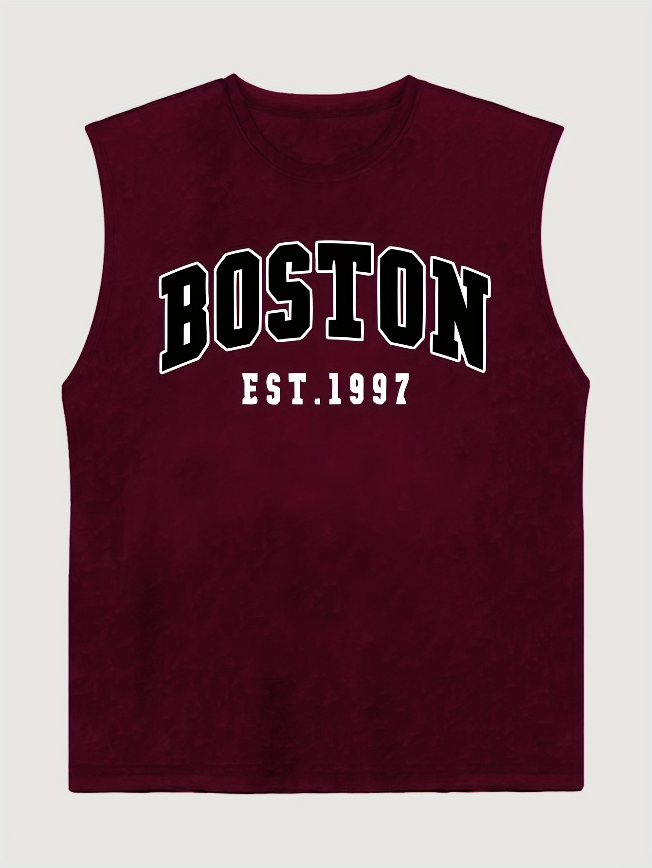 OBM Same Bond Men's Sleeveless Athletic Tank Top with Boston EST. 1997 Print - Black & Golden, Regular Fit, Machine Washable, All-Season Workout & Casual Wear, Sports Apparel, Sporty Look, Nontransparent Fabric