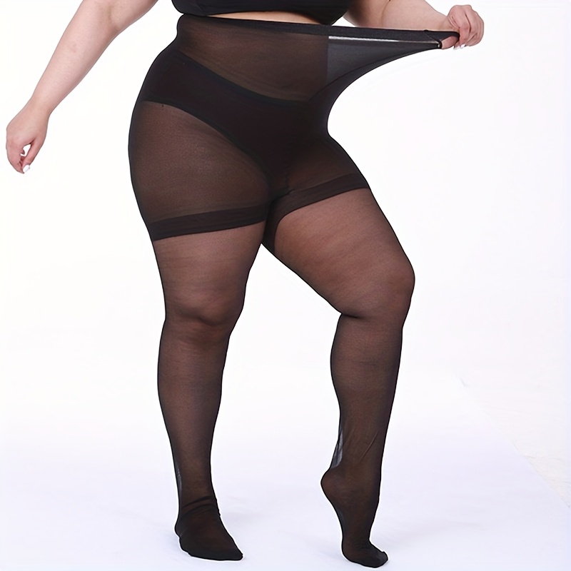 2 Pairs Women'S Plus Size High-Waisted Tights - Full-Length Leg Pants with Thigh & Butt Support, Non-Slip Drop Crotch, High Elasticity Comfortable Fit