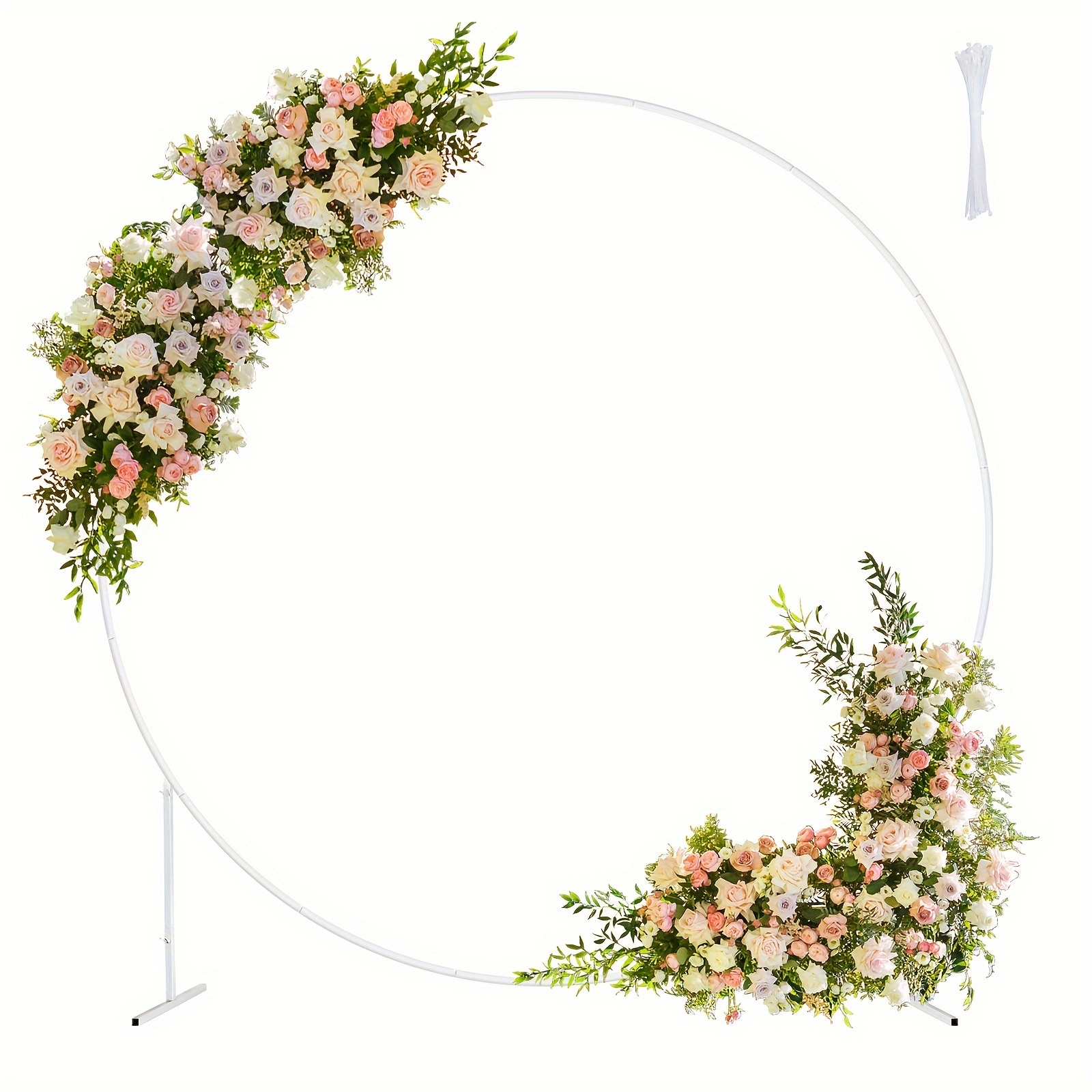 

7.3ft Wedding Arch Stand Round Backdrop Stand Metal Flower Arch Frame For Ceremony, Birthday, Baby Shower, Graduation White