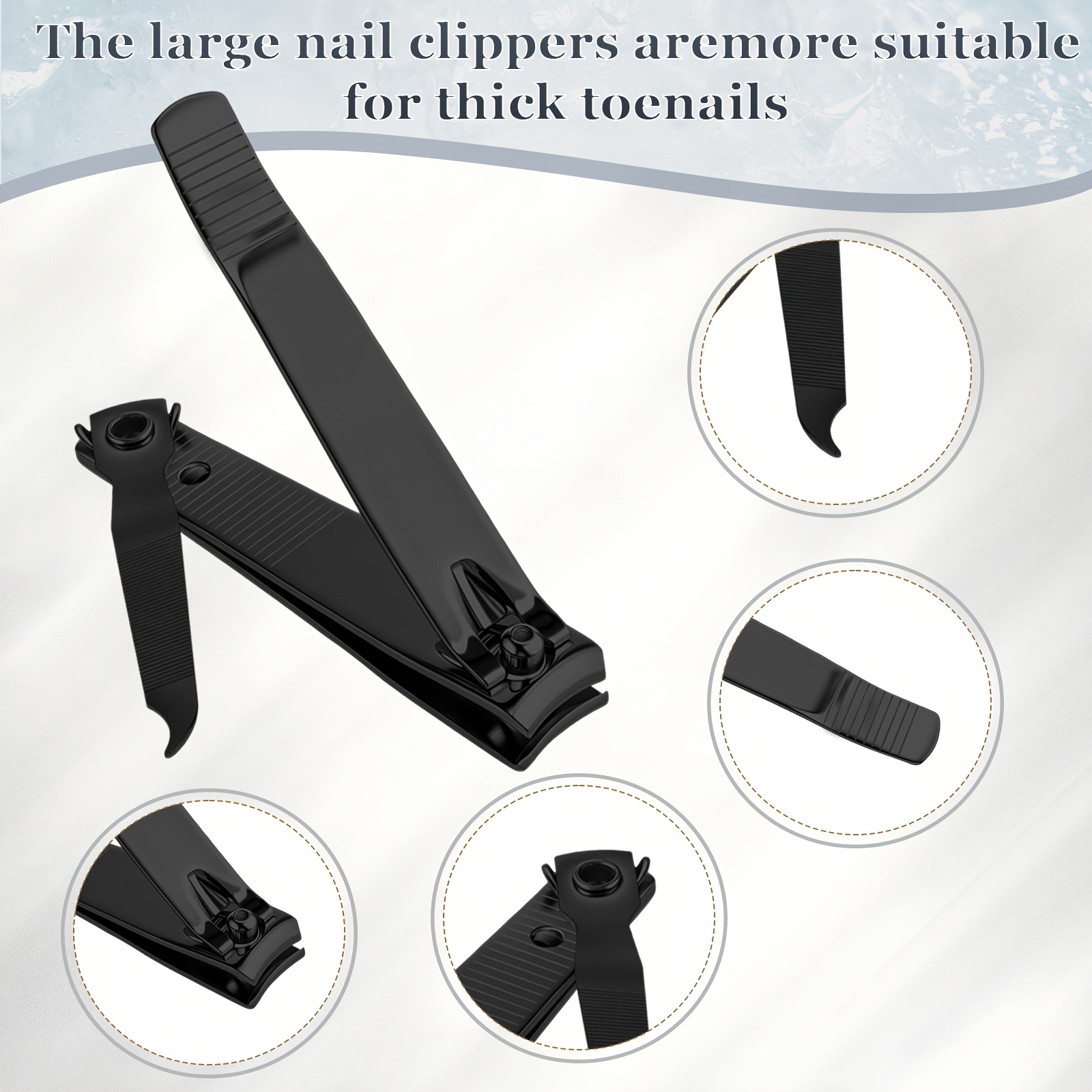 24pcs Stainless Nail Clippers Set with Chain for Travel