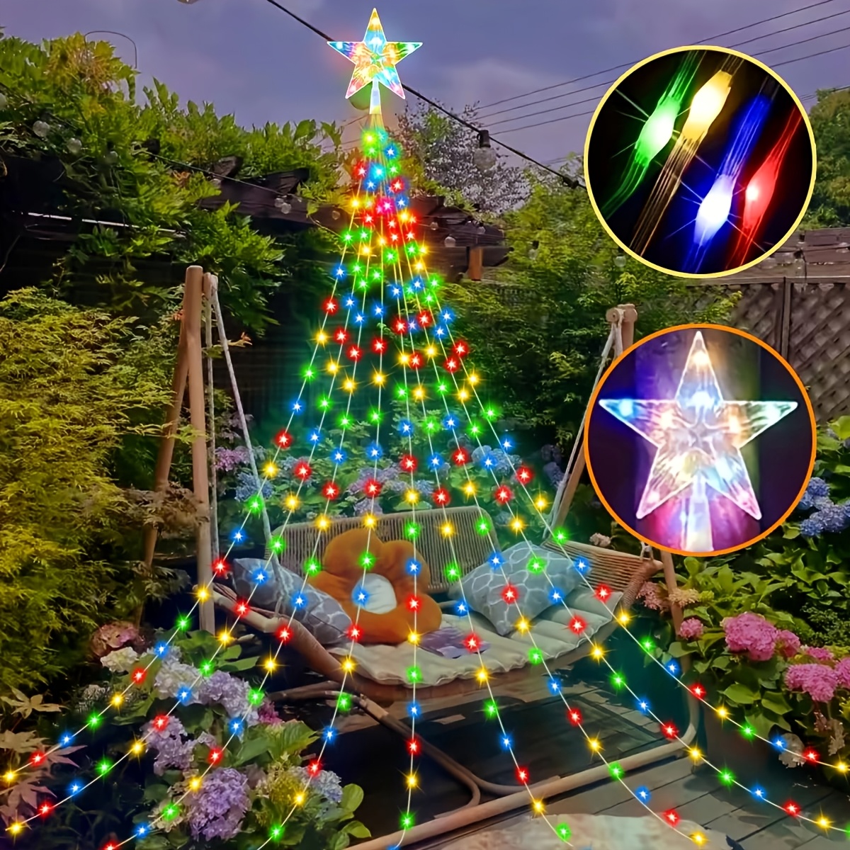 TEMU 1 lot de 192 guirlandes lumineuses LED , lumières d'intérieur USB, guirlandes lumineuses d'extérieur à 8 modes, adaptées pour la décoration de