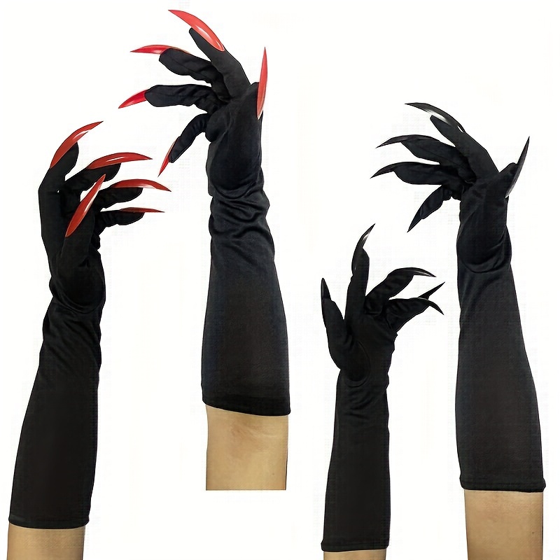 

Unique Cool Punk Long Nail Wizard Gloves 2 Colors Available, Christmas Cosplay Photography Props