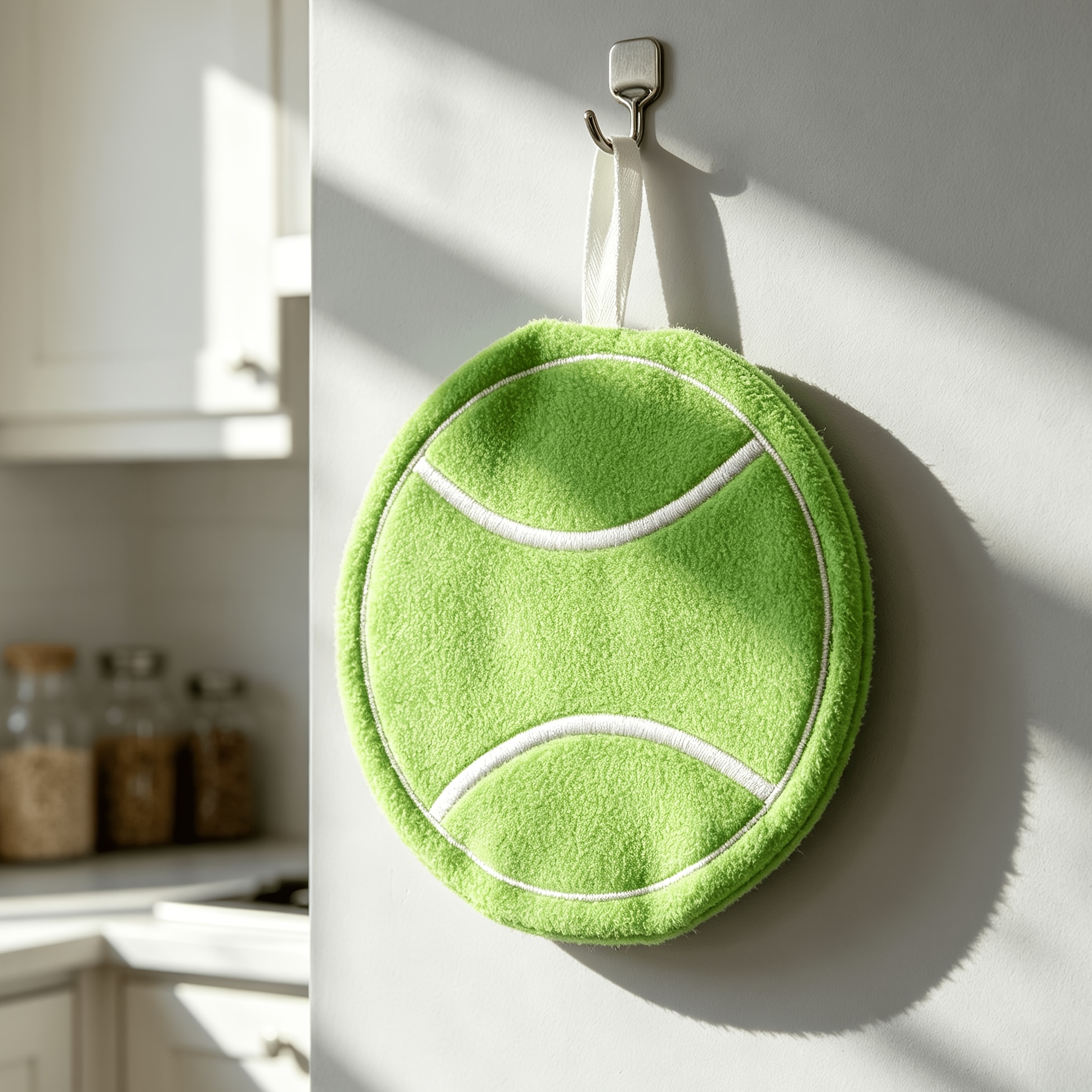 TEMU Cute Tennis Racket Hand Towel Suitable For Kitchen & Bathroom - Thick Absorbent Microfiber Hanging Towel With Tennis-themed, Quick-dry Suitable