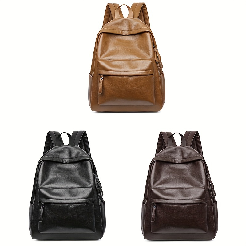 Minimalist Backpack Fashion Solid Color Daypack Simple Vegan - Temu ...