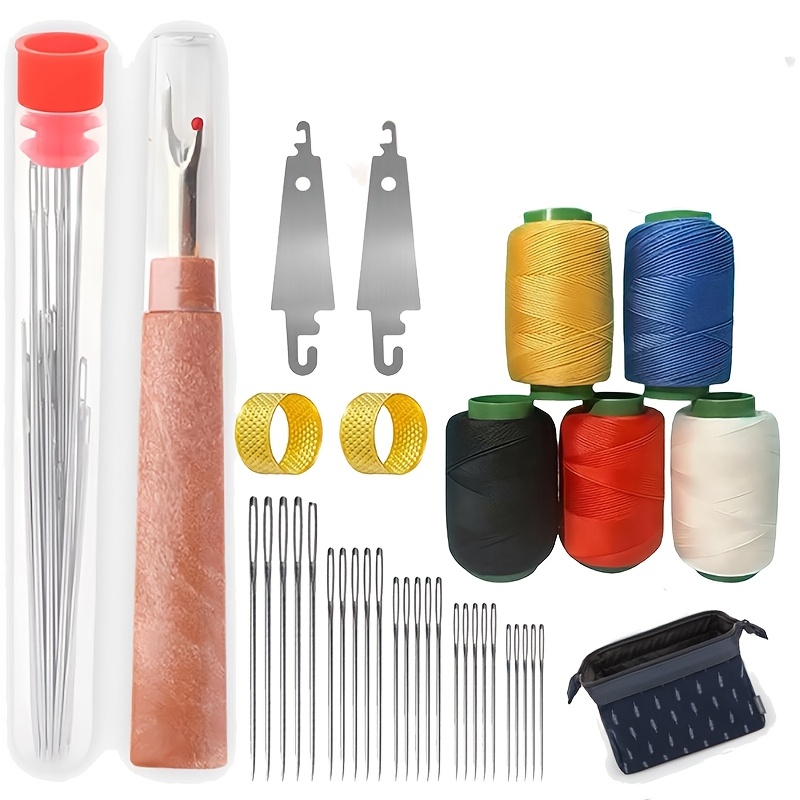 E-shop 36-teiliges Nähnadel-Set aus Stahl mit 1 Aufbewahrungstasche, lange und dünne Handnadeln aus Edelstahl, geeignet für Handnähen, Patchwork und
