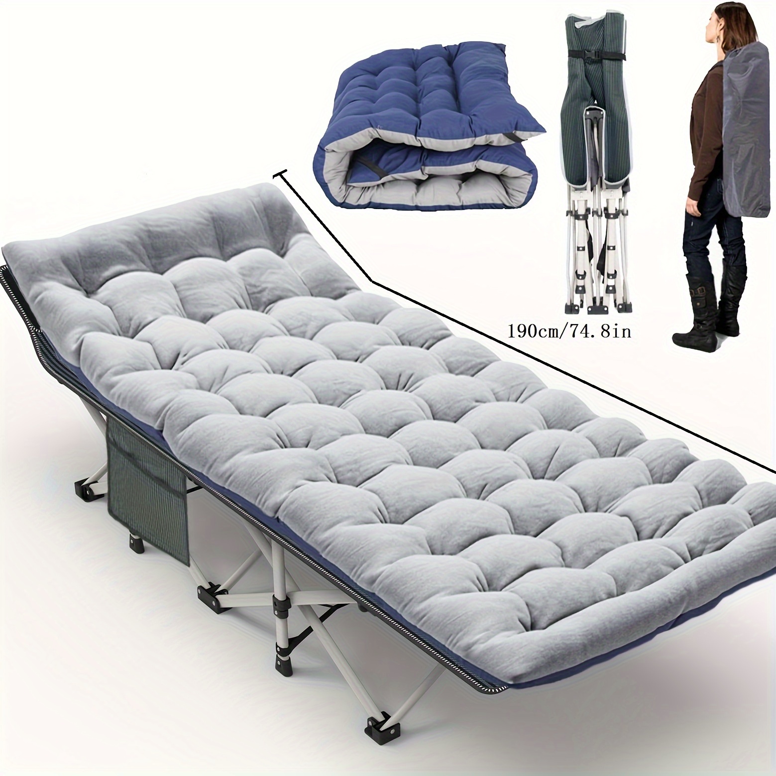 

Portable Folding Camping Bed - For Adults, For , , &