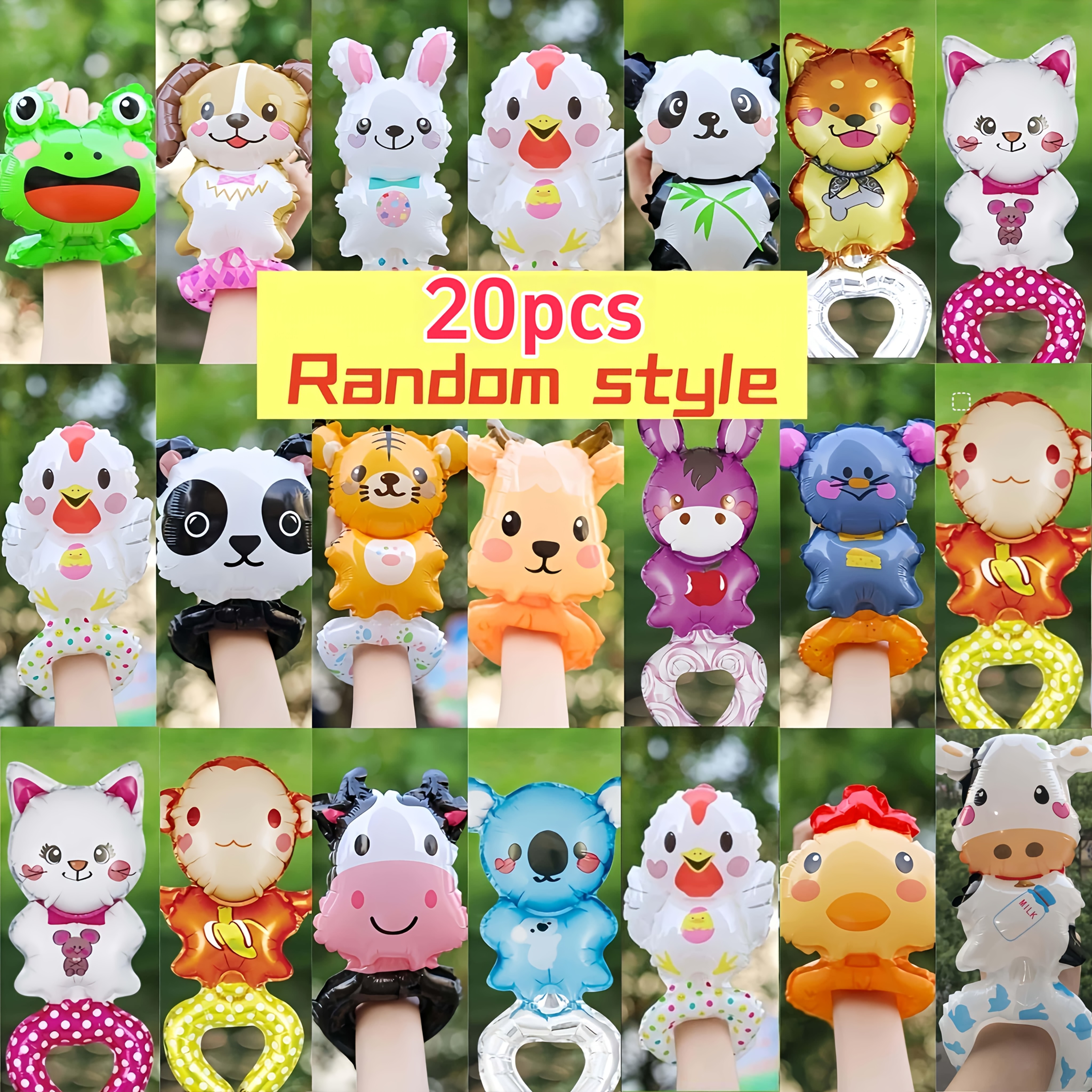 Image of Styles Of Animal Wrist Balloons, Mixed Color Film Inflatable Bracelet Toys, Birthday Party Decorations & Event Gifts, Handheld Balloons, Party Favors Random Pattern