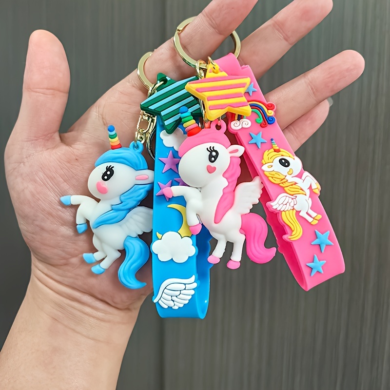 Unicorn Keychain Shape Keychains Decor Hot Pink Accessories for