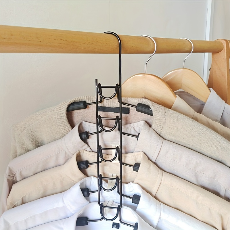 

Space-saving 5-layer Magic Hanger - Non-slip, Foldable Metal Clothes Organizer For Dorms & Wardrobes Laundry Room Accessories Clothes Organizer Storage