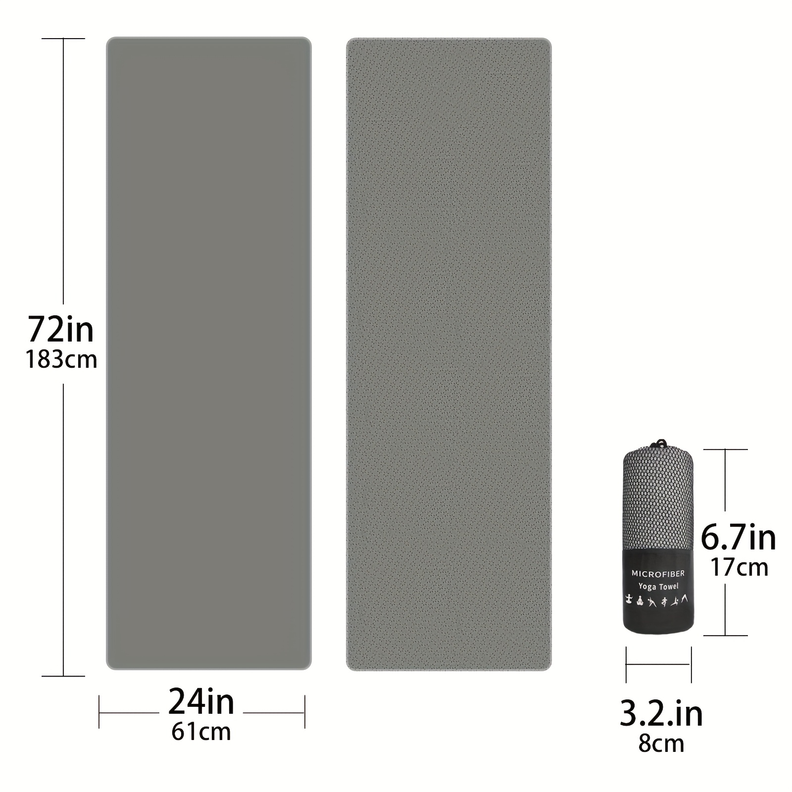 Image of 1pc Non-slip Yoga Towel Hexagonal Star Anti-slip With Storage Bag, Portable 24" X 72" Super-absorbent Quick Drying Soft Microfiber Towel For Outdoor Pilates Fitness Training