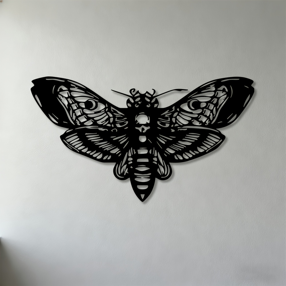 TEMU 2d Flat - 1pc, 2d Plane, Wall Sculptures, Moth Pattern Metal Wall Art, Living Room, Bedroom, Office Decoration
