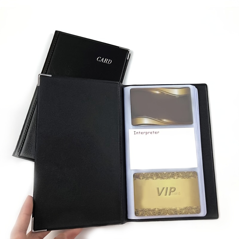 

Professional Business Card Holder, Large Capacity Pvc Card Organizer, Multi-card Slots, Desk Accessory, Office Supplies