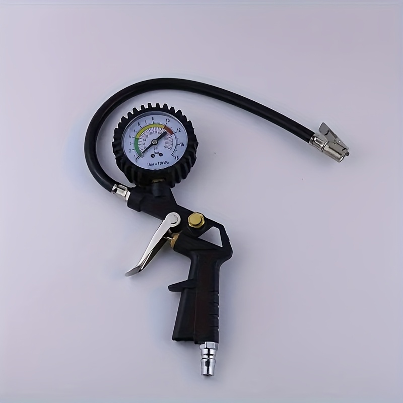 TEMU Tire Pressure Monitor With Digital Gauge - Metal Nozzle & Ergonomic Handle Inflation For Cars, Fit, Portable Air Compressor Compatible, Tire