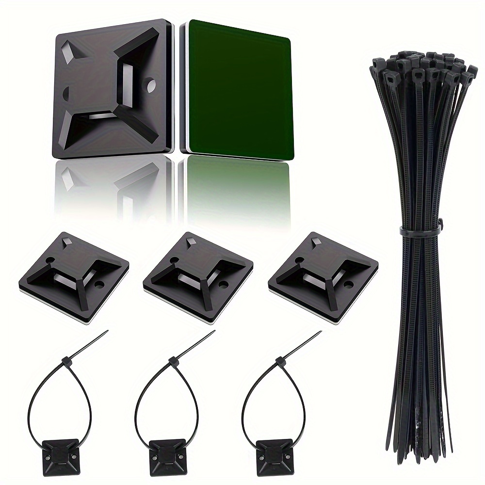 148 piece cable management kit with plastic cable clips cable ties and cord organizers for and tv cable organization Product details 3
