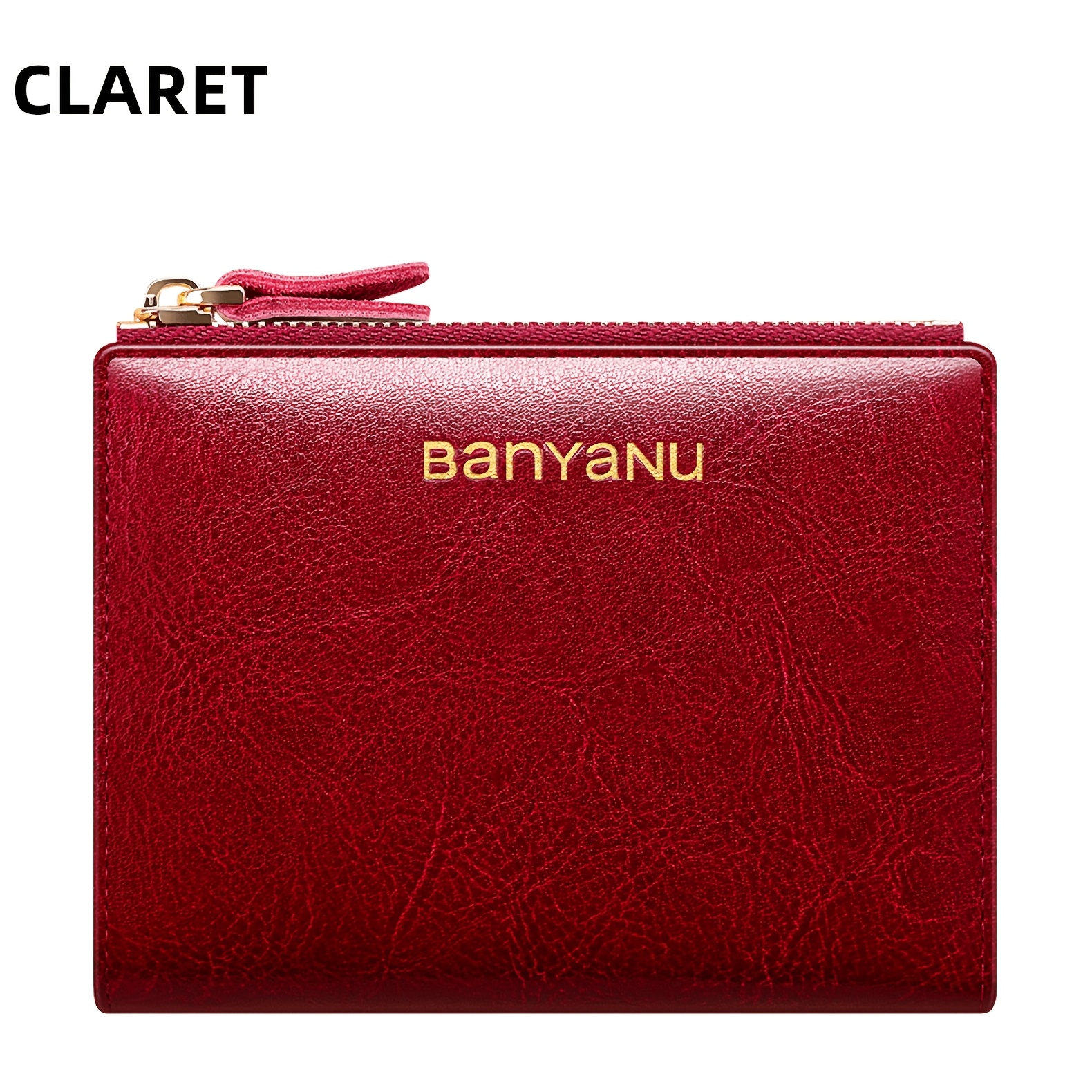 Image of Women's Small Wallet, Zippered Cowhide Compact Bi-fold Credit Card Holder With Id Window, Rfid Blocking Ultra-thin Women's Wallet With Zipper Coin Purse, Suitable For Gift