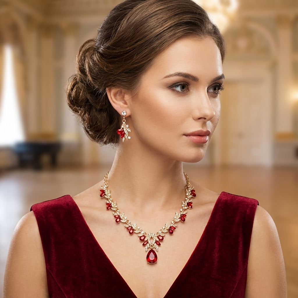 Long Burgundy Jewelry Set Burgundy Evening Dress With Silver Jewelry  Outfits (8 Ideas