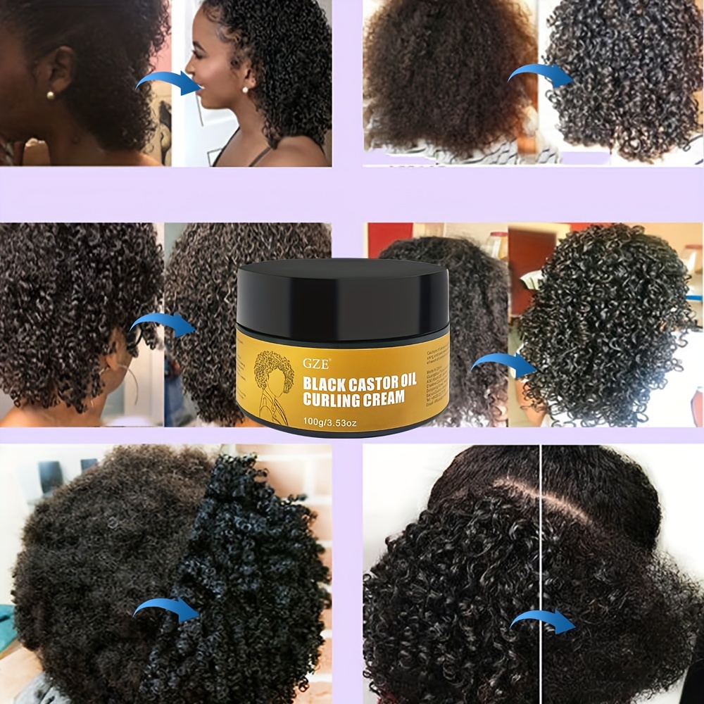 

100g Black Castor Oil Defining Cream, Non-stick, Smoothing Anti-frizz Cream To Define All Curly Types