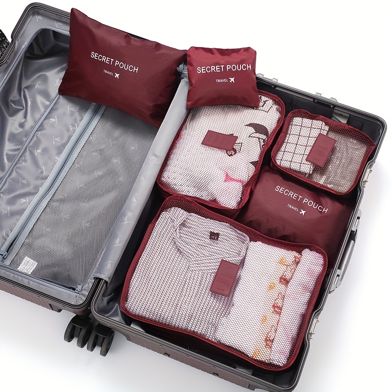 6pcs Travel Organizer Set for Luggage - Versatile Packing Cubes with Mesh Compartments, Ideal for Clothes, Shoes & Camping Gear, Polyester Storage Bags, Packing Cube Organizer, Stuff Sacks