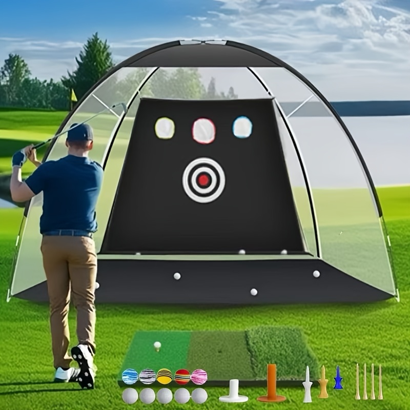 TEMU High-quality Golf Practice Net Package, Durable And , Practice Putting And Swinging Anytime And Anywhere, Indoors And Outdoors. Used To Practice