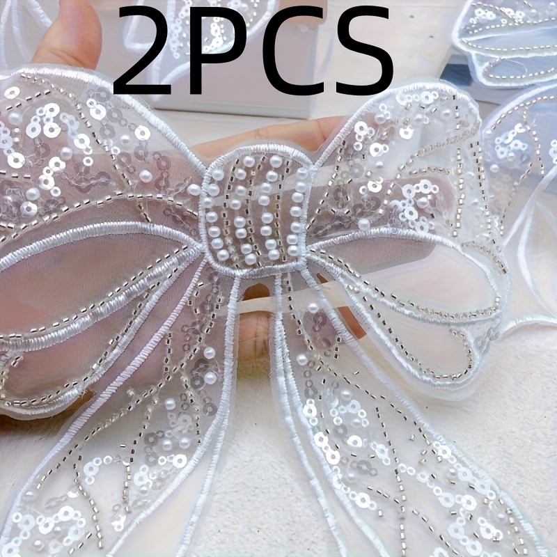 Image of Set Of 2 Stylish Bows, Ideal For Craft, Hair Ornaments, And Fashion Additions, Multifunctional Decorative Piece For Presents, Celebrations, And , Party Decoration