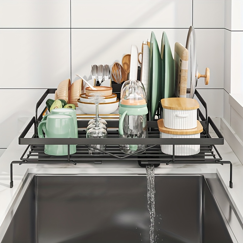 retractable dish drainer kitchen counter space Temu New Zealand