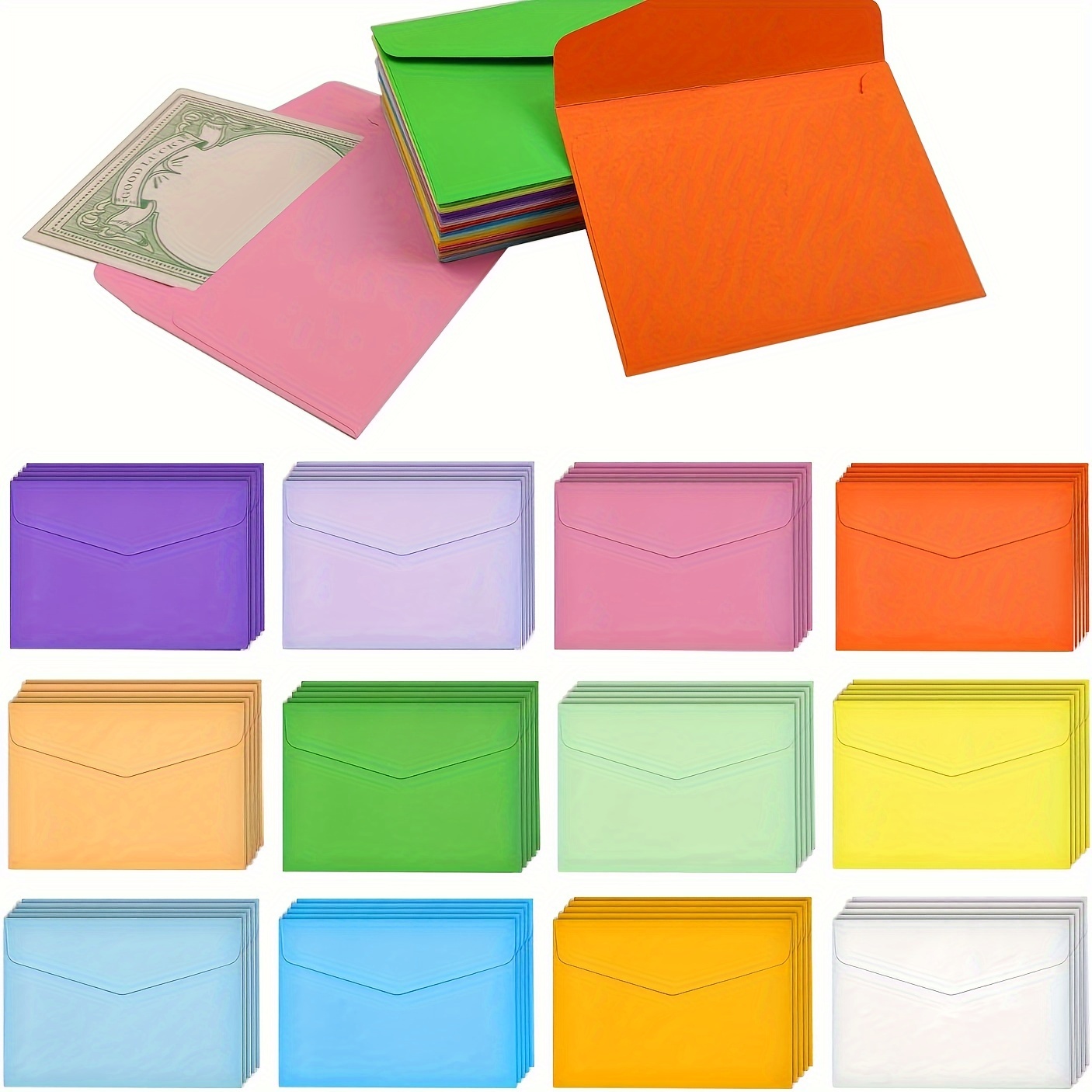 

60pcs Of 12 Colors 8.2 X 11.5 Cm Mini Envelopes, Multicolor Envelopes, Small Envelopes, Multicolor Greeting Cards, Seeds, Love Letters
