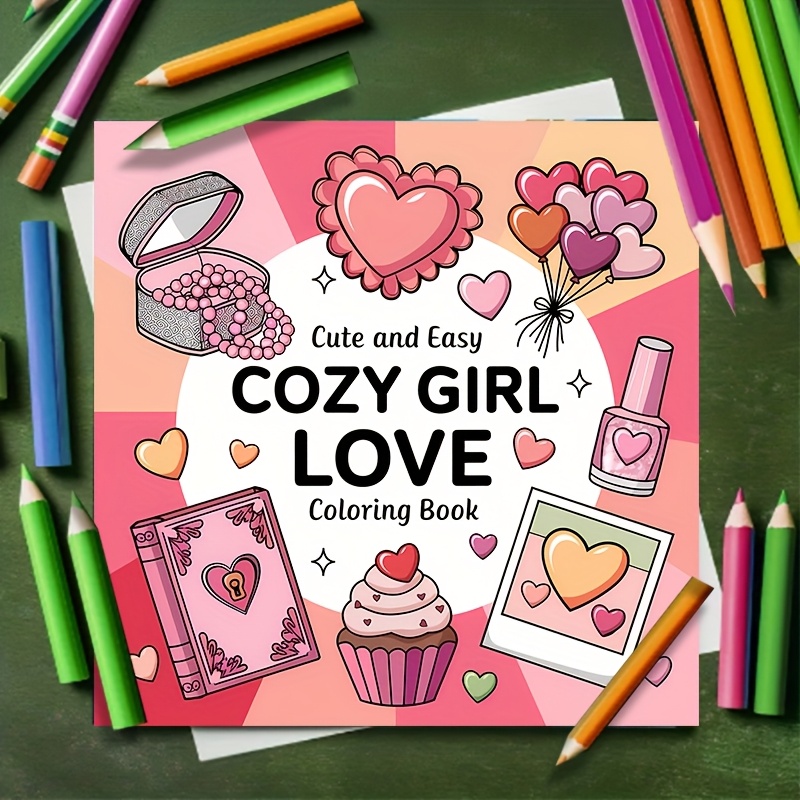 

Cozy Girl Love Coloring Book - 20pages Paper, Stress Reducing , Creative Comforting Designs For Teens & Adults - For Relaxation & - Ideal Gift For Birthdays, Holidays &