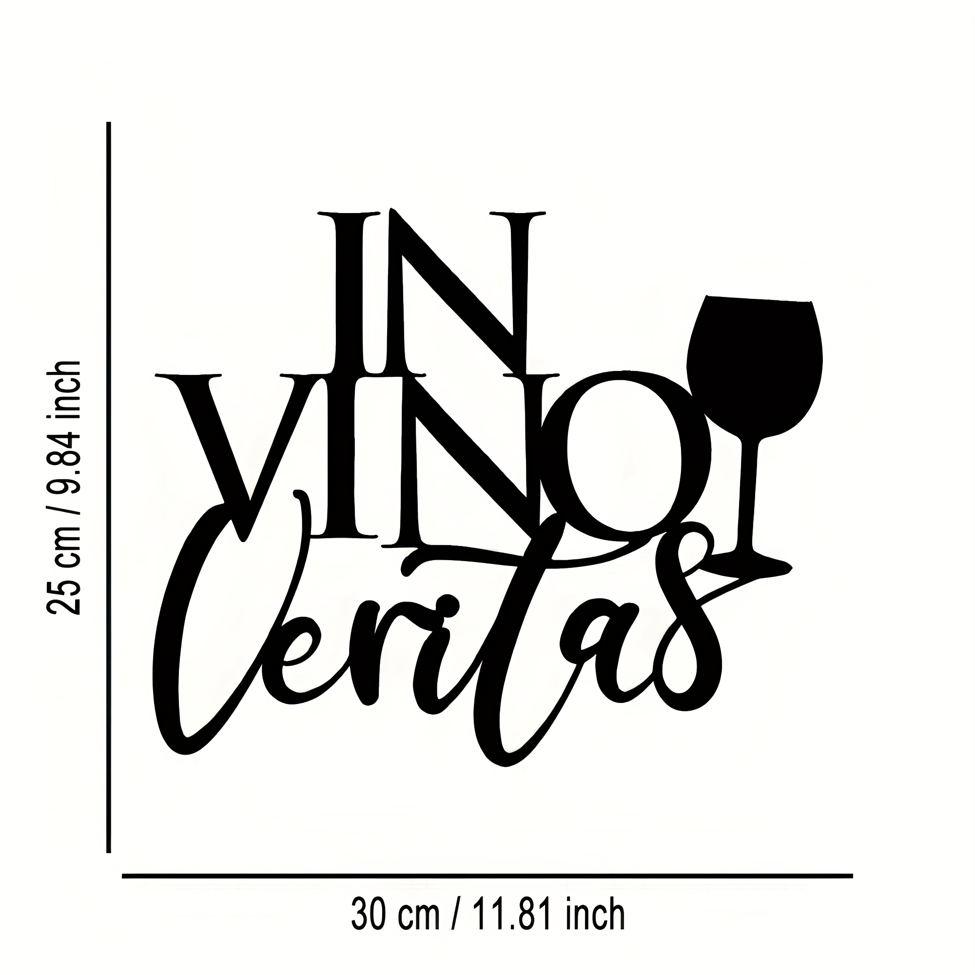 TEMU 1 pezzo Decorazione Murale in Metallo - a Tema Vino con Elegante Scrittura e Design di Bicchiere da Vino, Arredamento Sofisticato per Soggiorno,