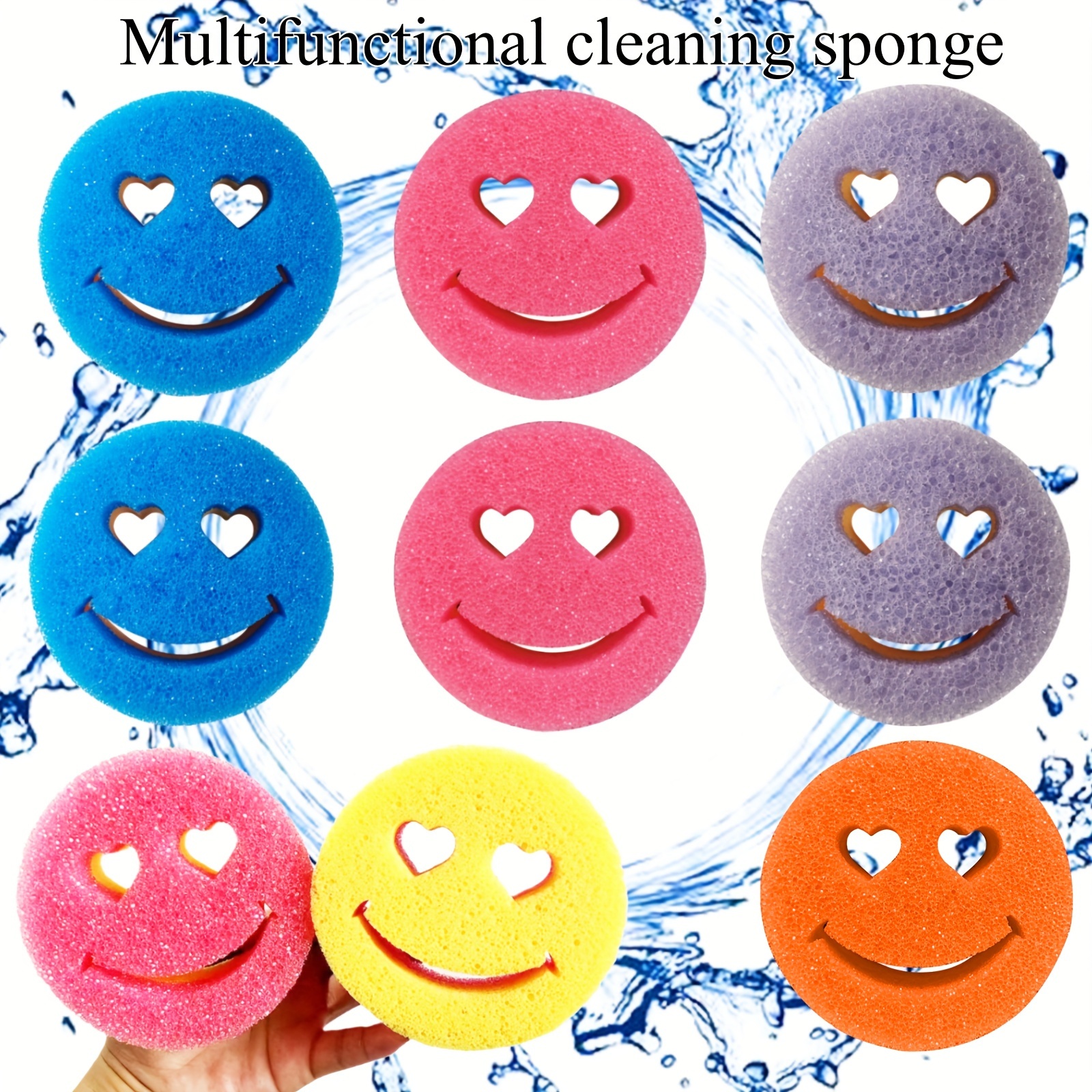 

Multi-functional Temperature-sensitive Cleaning Sponge: 4 Colors, Kitchen & Bathroom Cleaner, Non-scratch, Durable, Suitable For Ceramics, Stainless Steel, Glass, Wood, And More