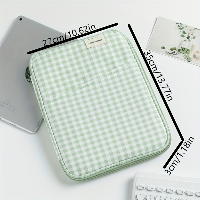 TEMU Livework Checkered For Ipad Tablet Bag And 13-inch Macbook Laptop Inner Pouch In , A Must-have For Travel And An Essential For Tablet And Laptop