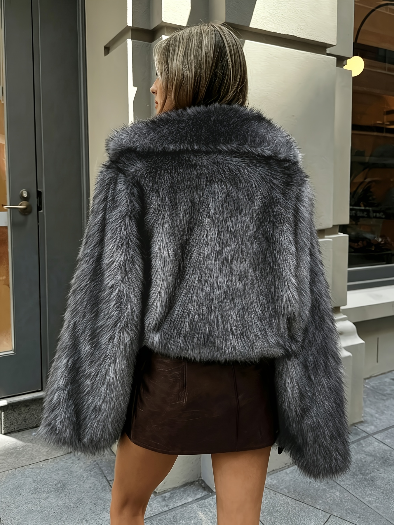 winter damen winterbekleidung retro street  -open plüsch große     mantel winter damenbekleidung wintermantel