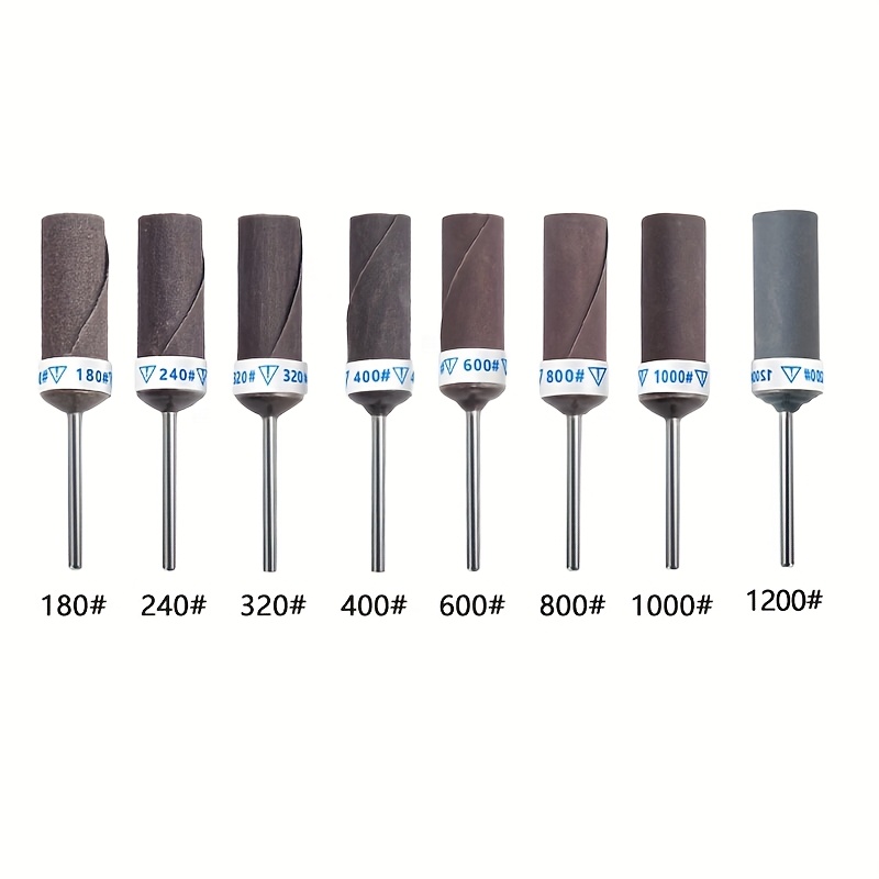 TEMU 8pcs 2.35mm Shaft Sandpaper Sticks, Sandpaper Roll, Sandpaper Wheel, Polishing Sanding Sticks, Electric Grinder Accessories For Mirror Polishing
