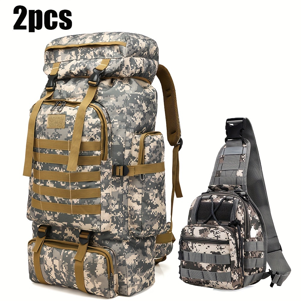 

2 Large-capacity Camouflage Backpack Hiking Bag Outdoor Backpack